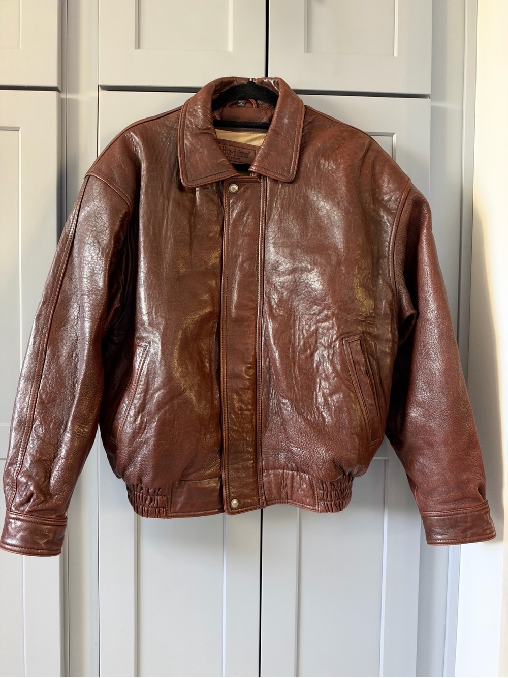 COUTURE by J. Park Men's Brown Lambskin Leather Jacket Removable Lining Size M